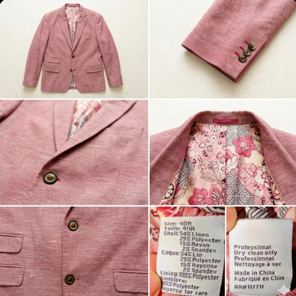 Paisley & Gray Dover Slim Fit Linen-Blend for Men Jacket